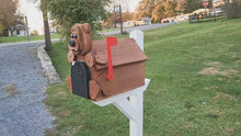 <video controls muted>Load and play video in Gallery viewer, Amish Mailbox Bear Design Wooden With Metal Insert USPS Approved Mailbox Outdoor </video>