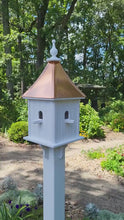 <video controls muted>Load and play video in Gallery viewer, Birdhouse Copper Roof Handmade Vinyl Large With 4 Nesting Compartments Weather Resistant, Copper Top Birdhouse Outdoor </video>