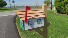 <video controls muted>Load and play video in Gallery viewer, Amish Mailbox White - Handmade - Barn Style - Wooden - Tall Prominent Sturdy Flag -  With Cedar Shake Shingles Roof </video>