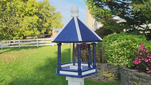 Bird Feeder - Large - Poly Lumber - Amish Handmade - Weather Resistant - Premium Feeding Tube- Easy Mounting - Bird Feeders for The Outdoors