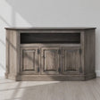 Amish Handmade TV Stand - 3 Door Cabinet - Primitive - Storage - TV Cabinet - Home - Multipurpose Cabinet - Rustic - Open Shelf TV Console