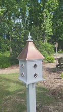 <video controls muted>Load and play video in Gallery viewer, Large Copper Roof Bird House, Amish Handmade, 8 Nesting Compartments, Weather Resistant Birdhouse, Bird Lovers </video>