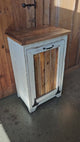 Wood Storage Cabinet, Tiltout Trash Can, Recycling Bin, Amish Handmade, Garbage Can