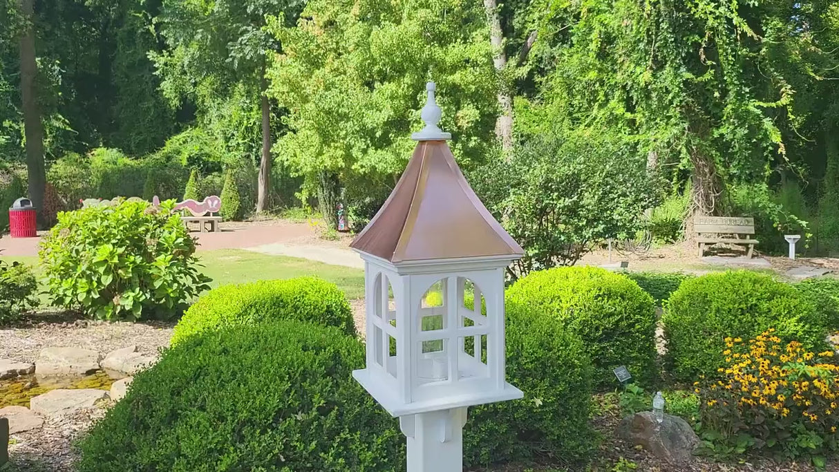 Copper Roof Bird Feeder, Large, Square Design, Premium Feeding Tube