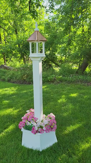 Amish Handmade Copper Roof Bird Feeder, vinyl.