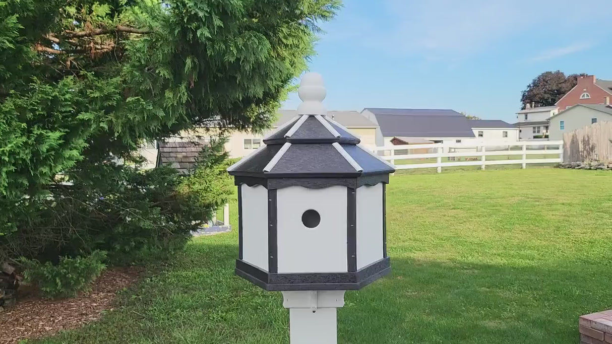 Gazebo Birdhouse Amish Made Poly With 3 Nesting Compartments