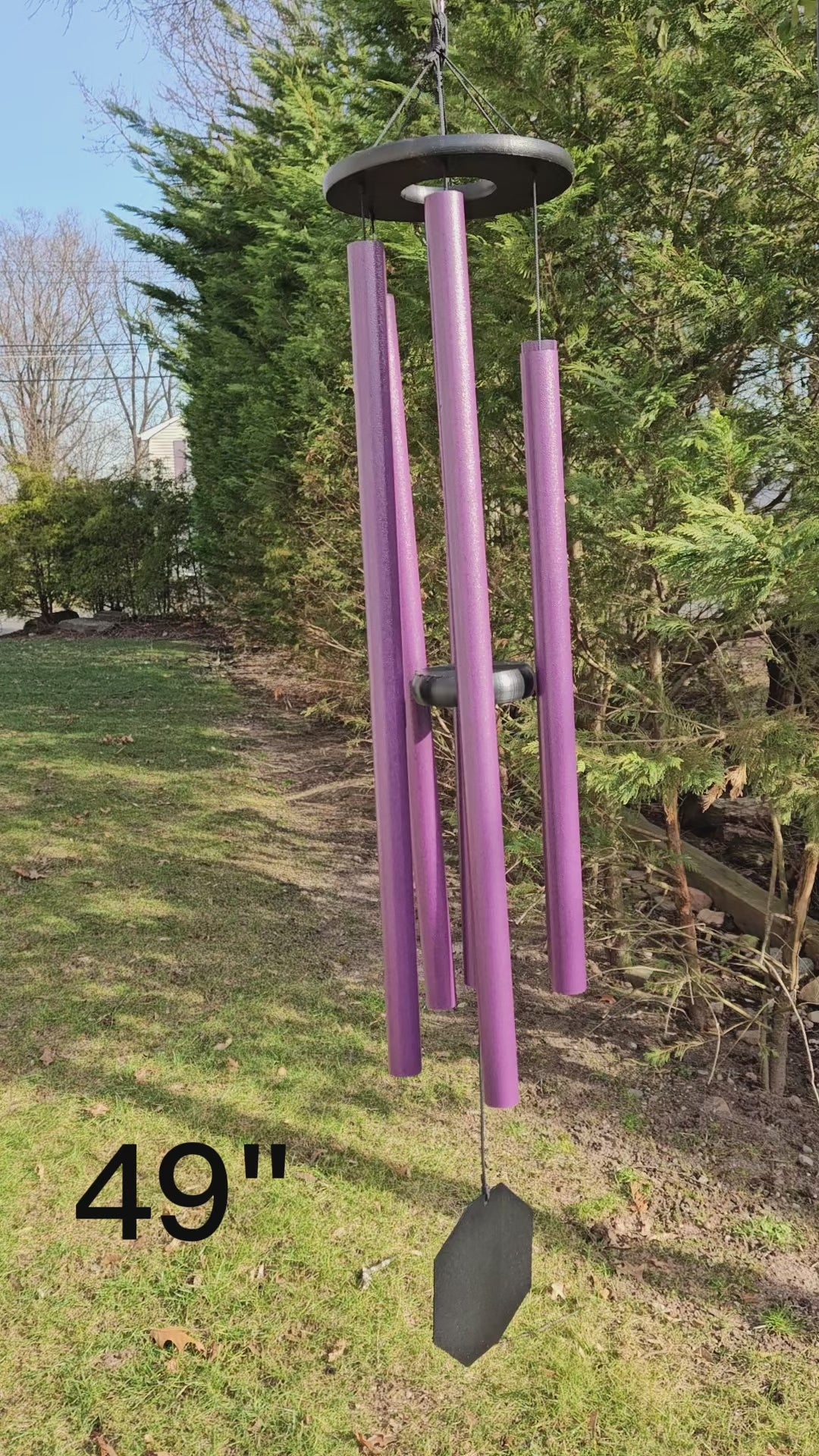 36"-49" Wind Chimes Amish Handmade - Purple - Deep Tone - Gifts - Sound Healing - Outdoor Decor - Aluminum Tubes - Wind Bells - Meditation - Nature