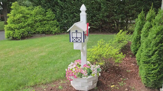 Mailbox + Post + Planter Kit, Amish Handmade, Poly Planter for Mailbox Post, Weather Resistant Poly Lumber, Fits All Mailbox Posts!