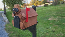 <video controls muted>Load and play video in Gallery viewer, Raccoon Mailbox Amish Handmade, Wooden With metal Box Insert USPS Approved - Made With Yellow Pine Rougher Head </video>