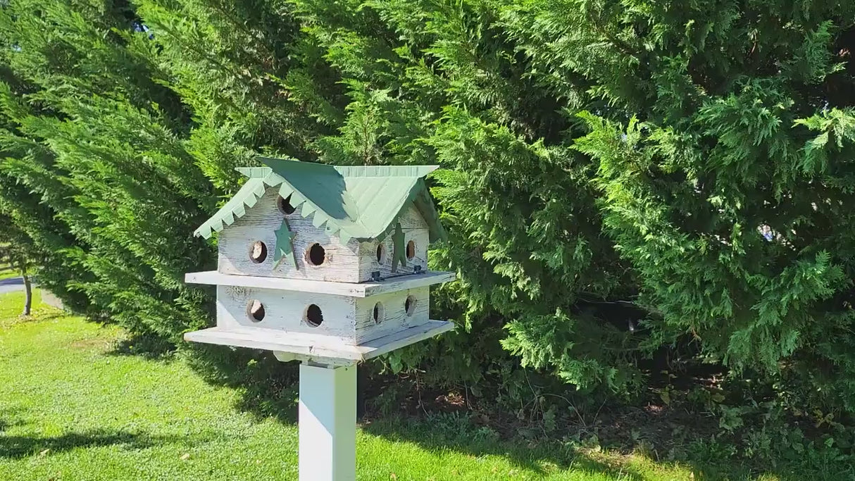 Martin Birdhouse - Amish Handmade Primitive Design - 10 Nesting Compartments - Birdhouse outdoor