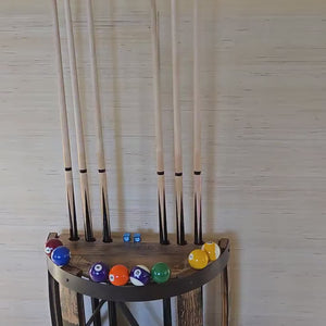 Whiskey Barrel Cue Racks