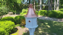 <video controls muted>Load and play video in Gallery viewer, Curly Copper Bell Copper Roof Bird House , 4 Nesting Compartments, Extra Large Weather Resistant Birdhouse </video>