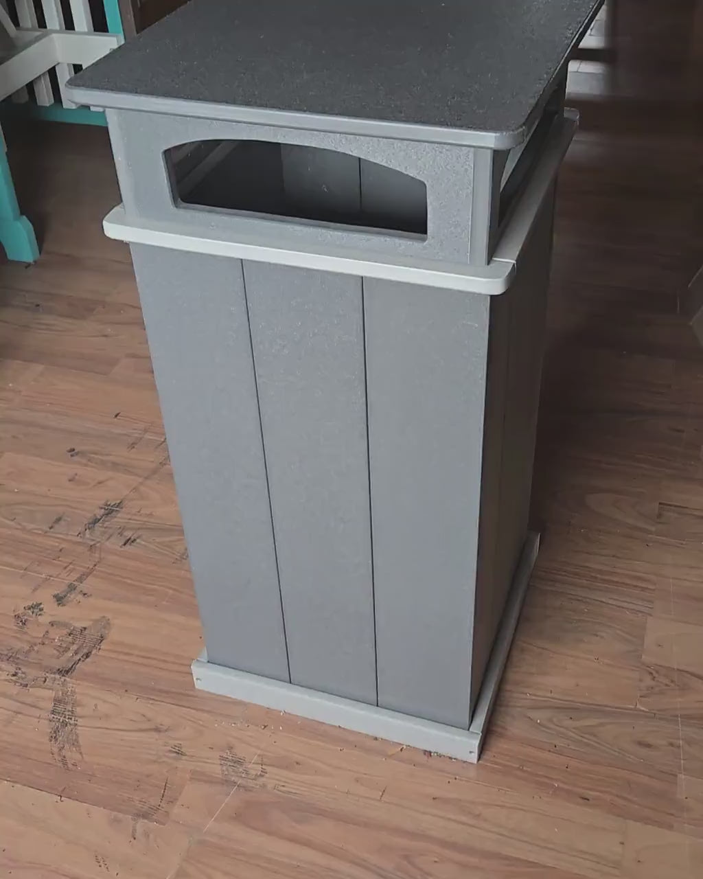 Amish Handmade Poly Trash Bin, Trash Cabinet, Recycling Bin, Weather Resistant, Waste Bin, Patio, Outdoor Decor, Garbage Can, Backyard
