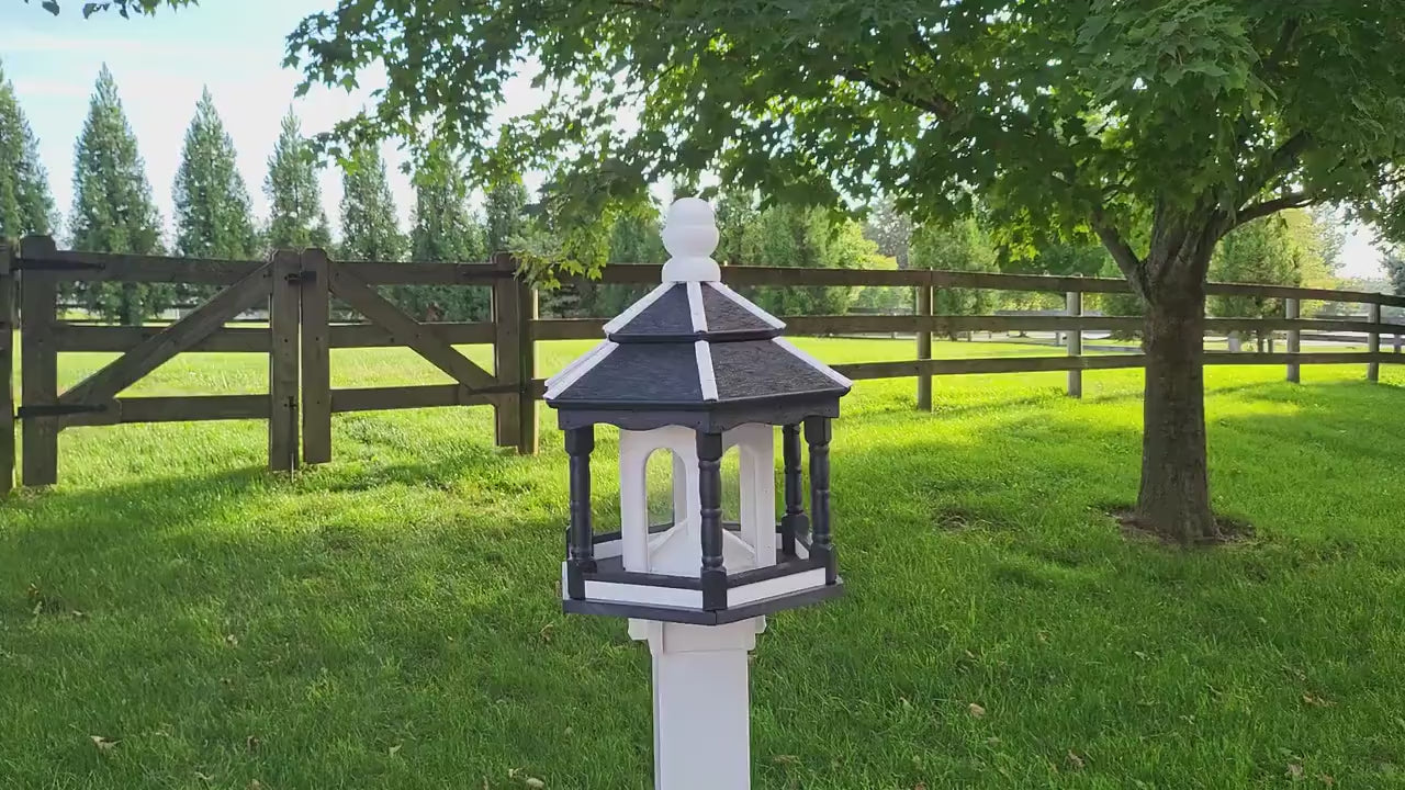 Poly Gazebo Bird Feeder Multi Colors 6 Sided Amish Handmade, Made in USA