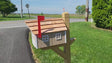 Mailbox Handmade - Wooden - Clay - Barn Style - Tall Prominent Sturdy Flag - Custom - Painted - Rustic - Mailbox - Outdoor Decor - Amish