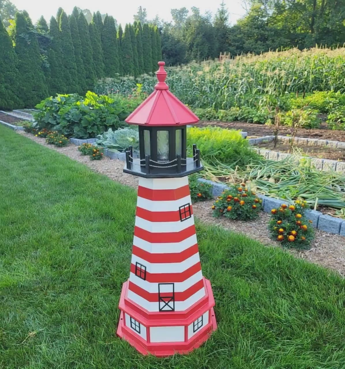 West Quoddy Solar Lighthouse - Handcrafted - Landmark Design - Garden Decoration