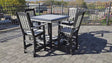 Amish Handmade Patio Set - 4 Footrest Chairs and Table - Adirondack - Pub Table - Outdoor Dining Table Set - Amish Chair Set - Furniture Set