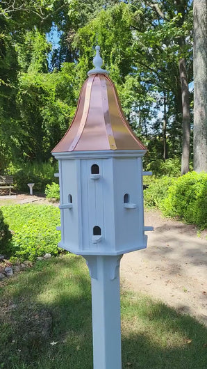 X-Large Birdhouse Copper Roof Amish Handmade, 12 Nesting Compartments, Bird Lovers