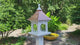 Bird Feeder With Copper Roof, Large Capacity Feed Tray, Square Design