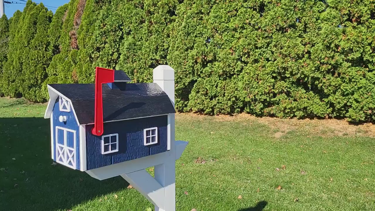 Amish Mailbox - Handmade - Dutch Barn Style - Wooden - Color Options