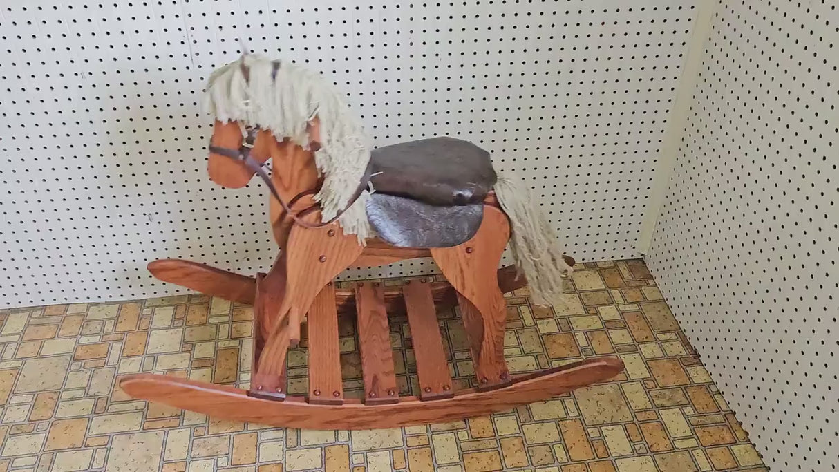 Amish Handmade Rocking Horse - Children's Toy - Vintage - Decorative - Wooden Toy - Toddler Gift - Animal Toy - Collectible - Toddler Gift