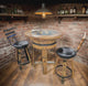 Barrel Bar Table - Amish Handmade - Counter Table - Bar Chairs - Farmhouse Furniture - Swivel Chairs - Bar Table - Whiskey Barrel - Rustic