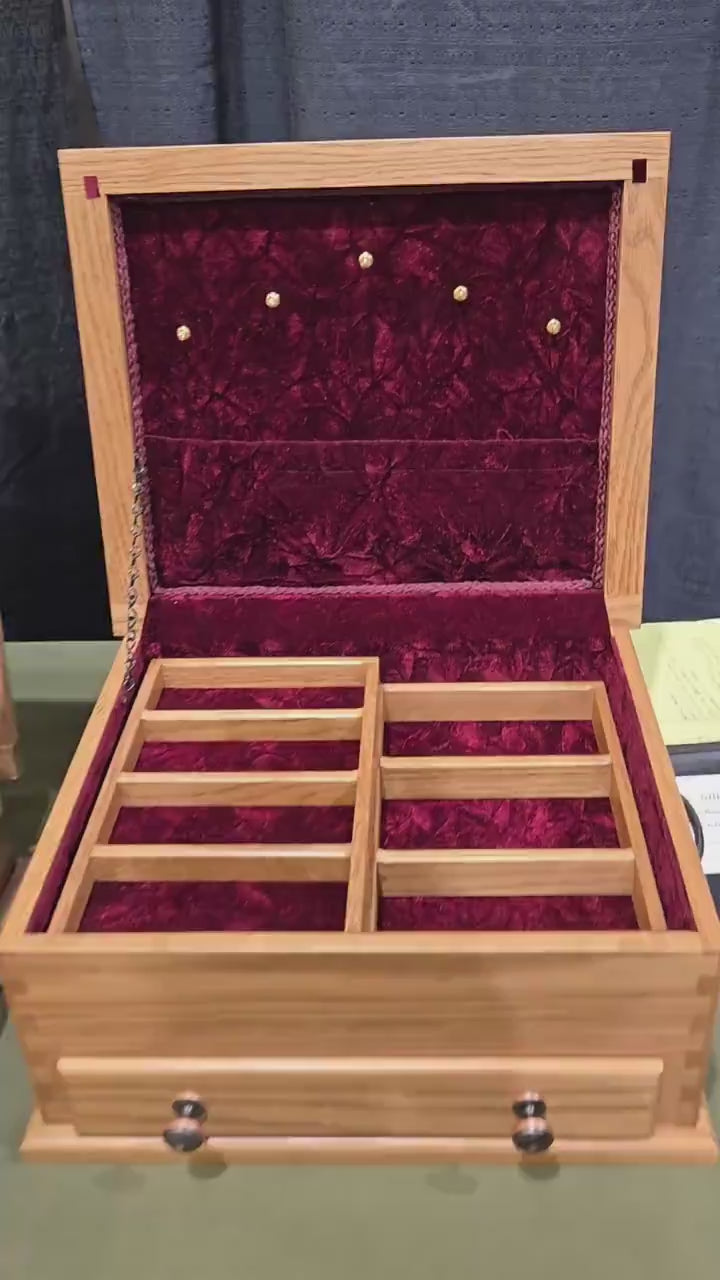 X-Large Amish Handmade Jewelry Box - Storage Box - Jewelry Organizer - Rustic - Keepsake Box - Jewelry Box with Drawer - Exquisite - Display