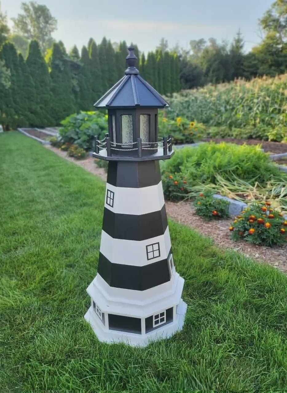 Bodie Island Solar Lighthouse - Garden Decor - Handcrafted - Amish