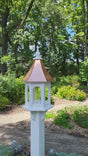 Copper Roof Bird Feeder Handmade Large Hexagon Vinyl PVC Gazebo Bird Feeder Weather Resistant