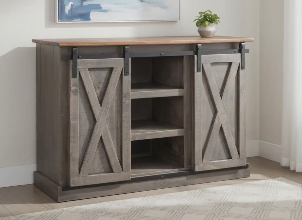 Amish Handmade TV Stand - 2 Door Cabinet - Primitive - Storage - TV Cabinet - Multipurpose Cabinet - Rustic - Sliding Doors - TV Console