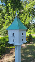 <video controls muted>Load and play video in Gallery viewer, Patina Copper Roof Garden Bird House Handmade, Extra Large With 8 Nesting Compartments, Weather Resistant Birdhouses Outdoor </video>