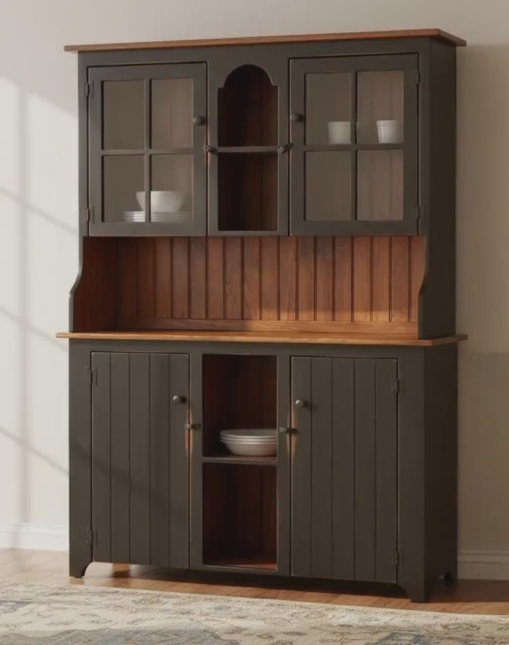 Amish Handmade Multipurpose Cabinet - China Cabinet - Glass Cabinet - Farmhouse - Organizer - Storage - Rustic - Case Goods - Home Decor