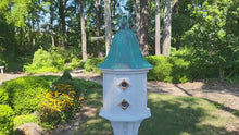 <video controls muted>Load and play video in Gallery viewer, Bell Patina Copper Roof Bird House With Curly Copper Design, 8 Nesting Compartments, Extra Large Weather Resistant Birdhouse </video>