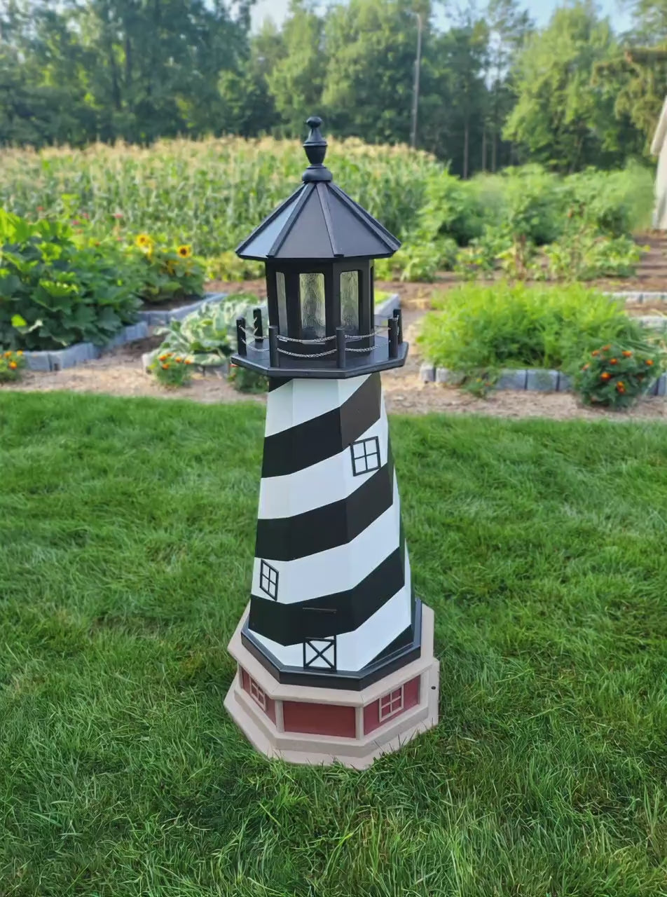 Cape Hatteras Solar Lighthouse - Amish Made - Landmark Replica - Lawn Ornament