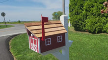 <video controls muted>Load and play video in Gallery viewer, Amish Mailbox - Handmade - Free Shipping - Wooden - Tall Prominent Sturdy Flag - Cedar Shake Shingles - Amish Outdoor Mailbox Color Options </video>