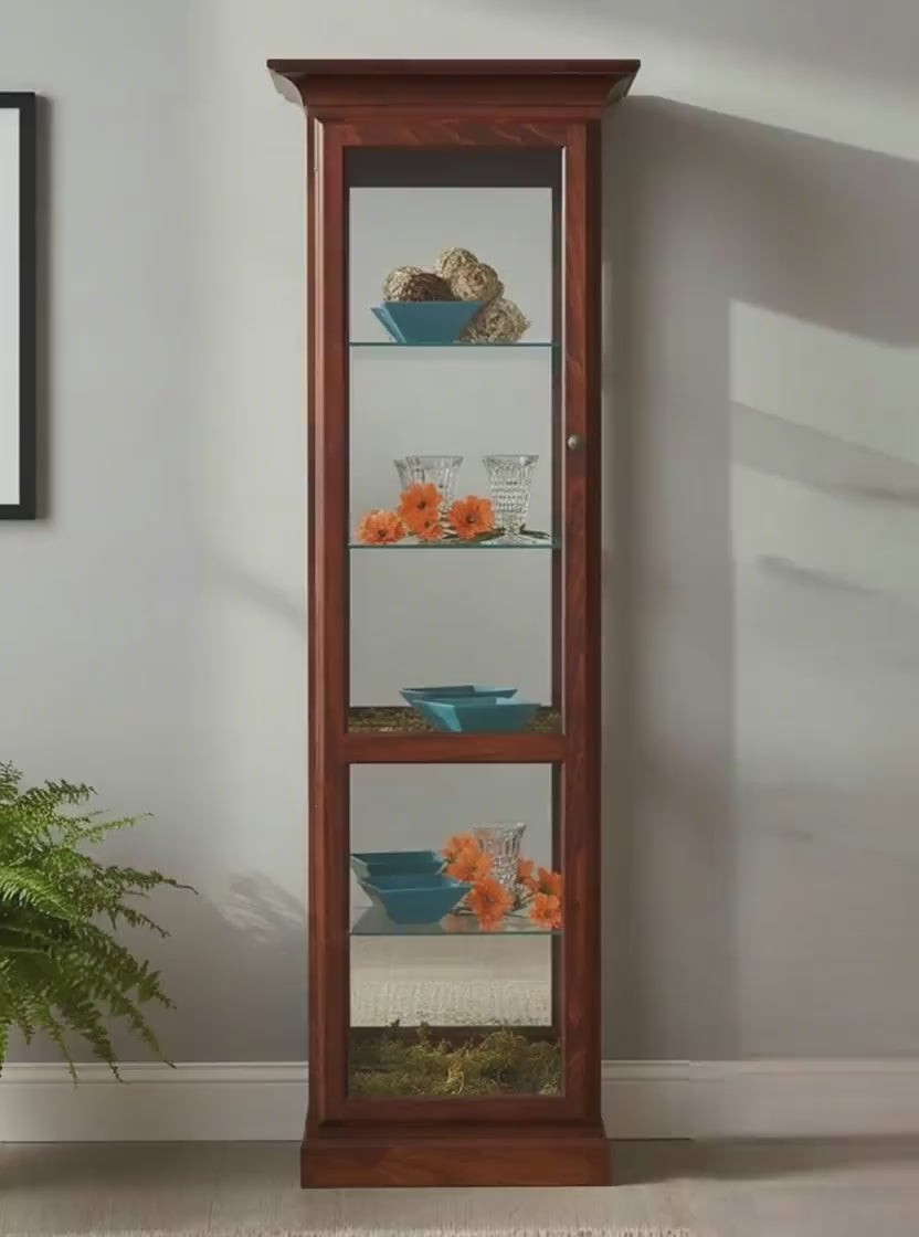 Amish Handmade Glass Display Cabinet - Tall Curio Cabinet - China Display - Glass Cabinet - Modern Home Decor - Multipurpose Cabinet -Rustic