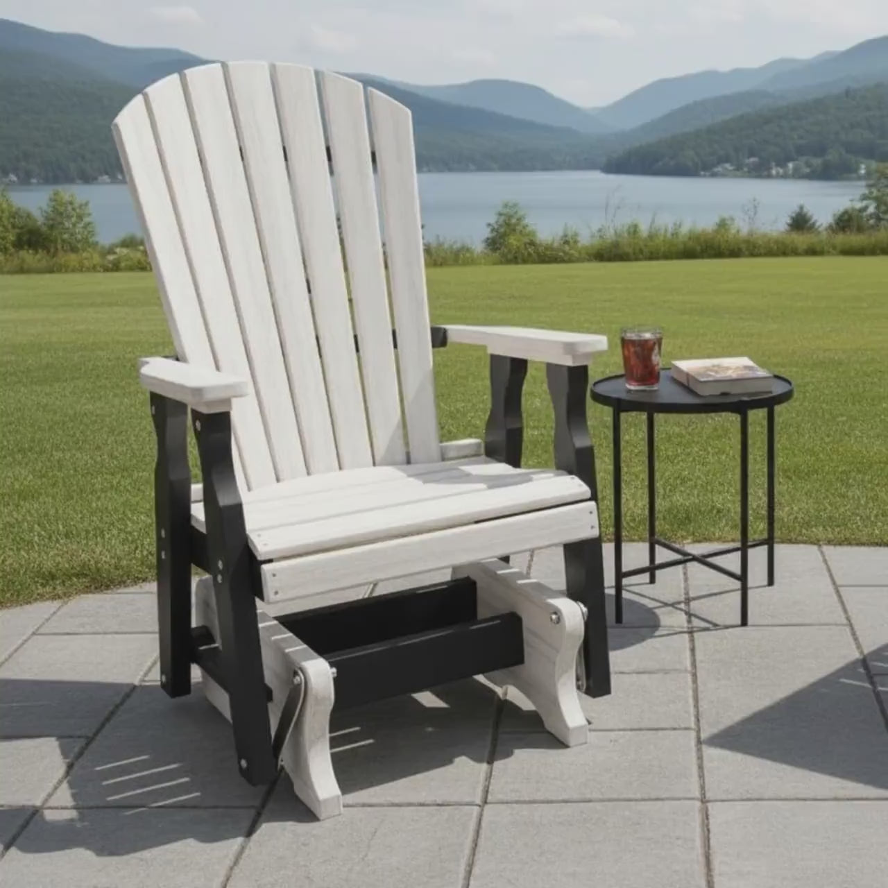 Amish Handmade Patio Glider Chairs - Adirondack - Durable Chair Set - Weather-Resistant - Outdoor Furniture Set - Foldable - Rockers - Yard