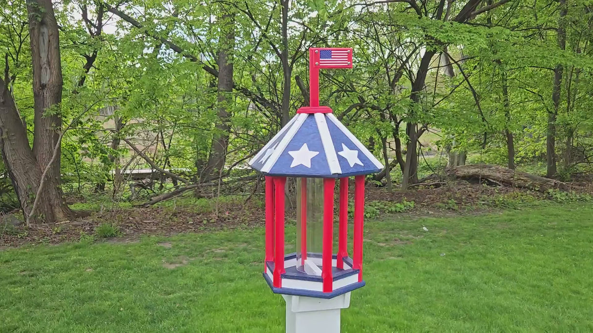 Amish Handmade Bird Feeder Independence Day Special! 250th Anniversary, Weather-Resistant Gifts Bird Lovers Bird Houses Bird Feeder Holiday