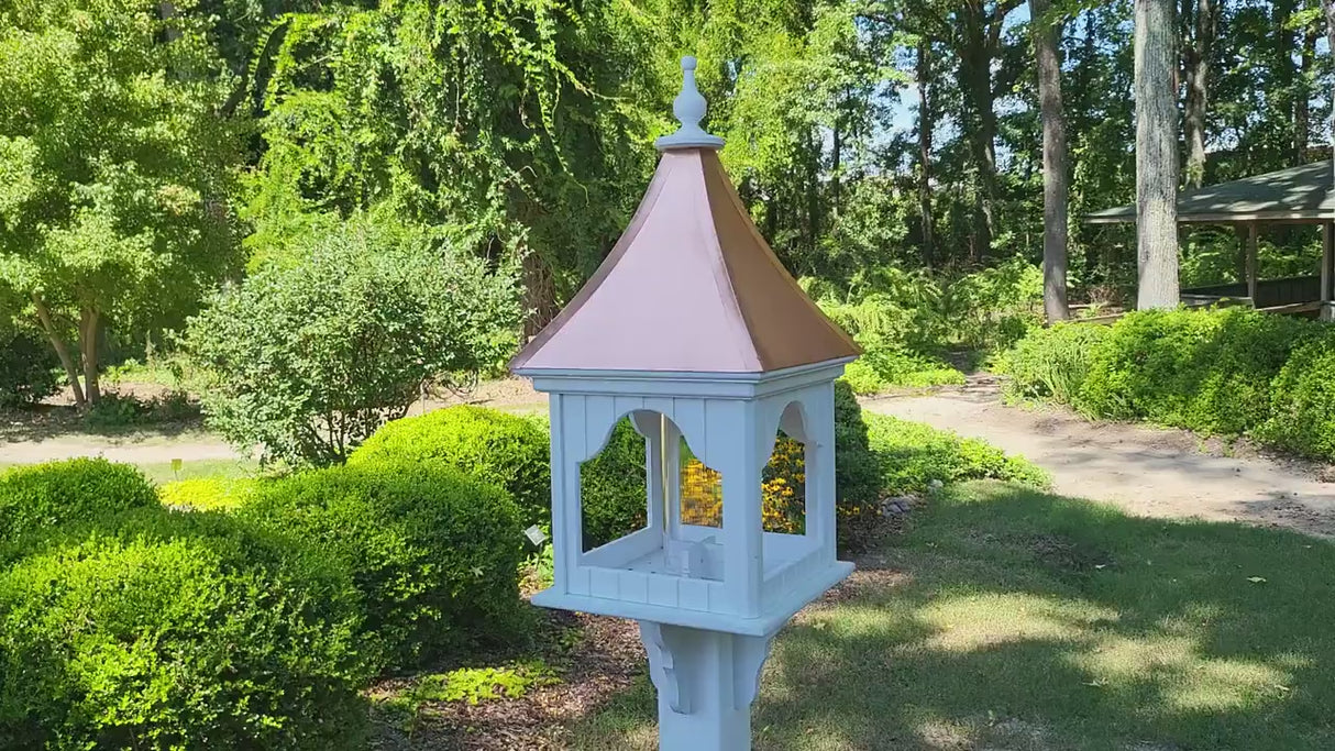 Bird Feeder X-Large With Copper Roof, Square Design, Premium Feeding Tube