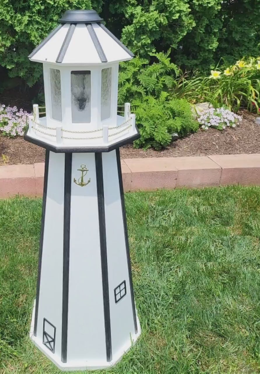 Lighthouse Solar Poly Made - Garden Decor