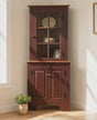 Amish Handmade Glass Corner Cabinet - Multipurpose Cabinet - Farmhouse - Primitive Cabinet - Corner Cupboard - Amish Bookcase - Case Goods