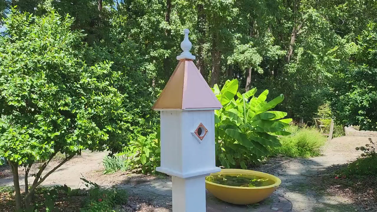 Bluebird  Birdhouse Copper Roof Handmade With 1 Nesting Compartment, Metal Predator Guards, Weather Resistant, Birdhouse Outdoor