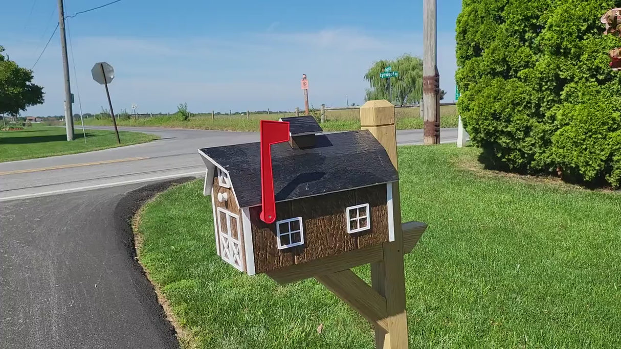 Amish Mailbox - Handmade - Dutch Barn Style - Wooden - Color Options