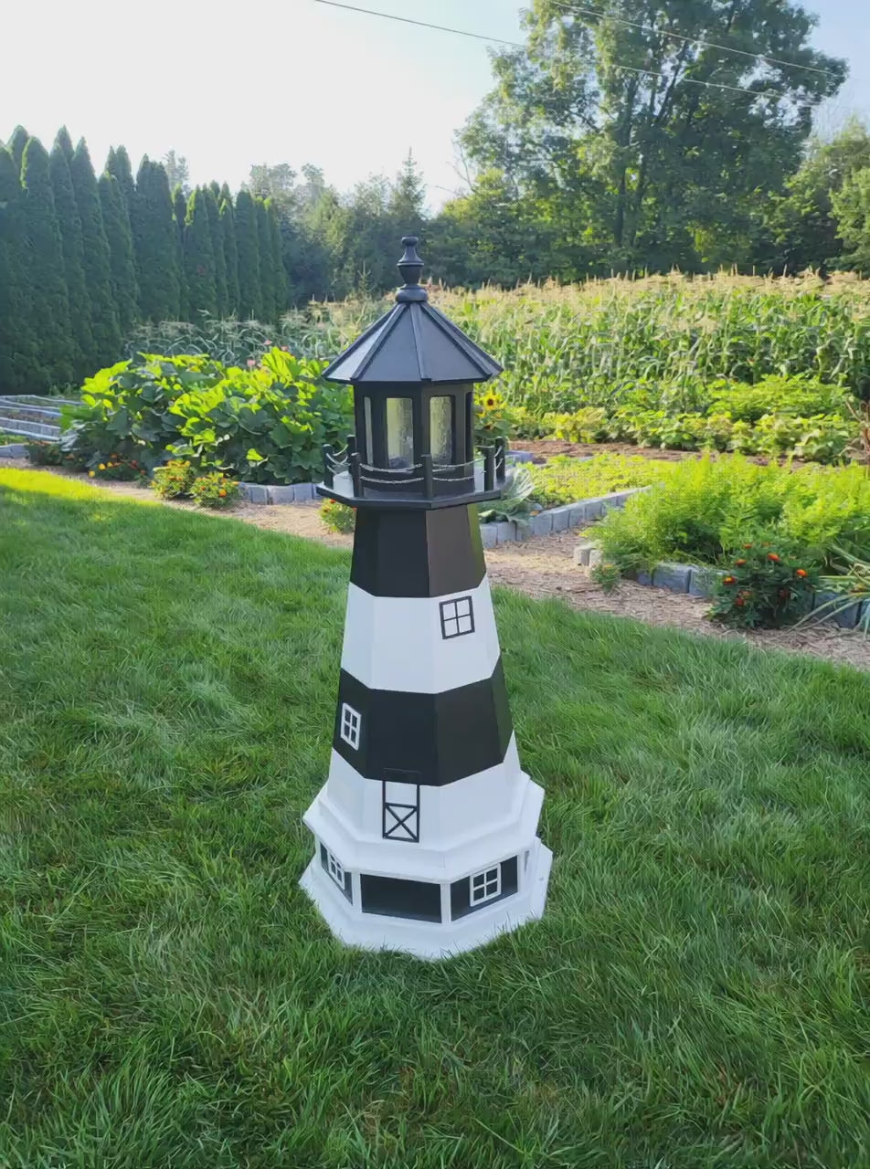 Fire Island Lighthouse - Solar - Amish Made - Landmark Replica - Backyard Decor