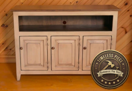 TV Stand - 3 Door Cabinet - Primitive - Storage - TV Cabinet - Amish Handmade - Multipurpose Cabinet - Rustic - Case Goods - Fully Assembled