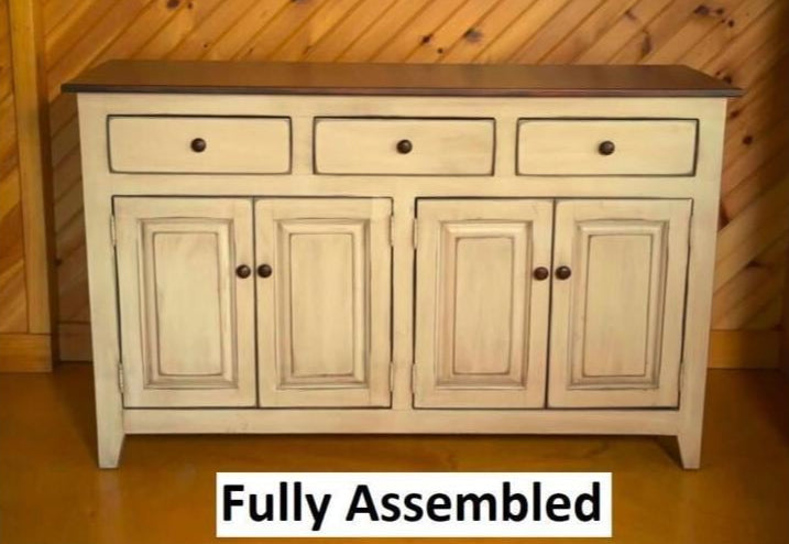Amish Handmade Cabinet - 4 Door Multipurpose Hatch - Amish Furniture -
