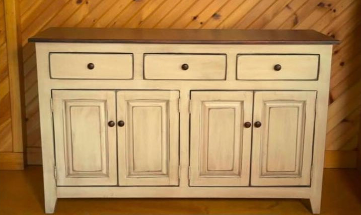 Amish Handmade Cabinet - 4 Door Multipurpose Hatch - Amish Furniture -Farmhouse - Primitive TV Stand - Storage - Rustic- Case Goods - Home