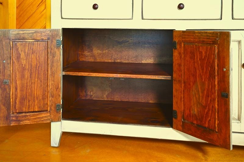 Amish Handmade Cabinet - 4 Door Multipurpose Hatch - Amish Furniture -