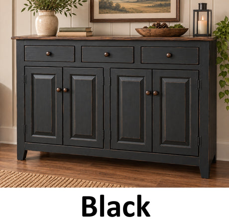 Amish Handmade Cabinet - 4 Door Multipurpose Hatch - Amish Furniture -Farmhouse - Primitive TV Stand - Storage - Rustic- Case Goods - Home