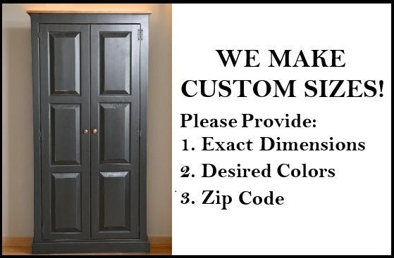 Amish Handmade Pantry Cabinet - Large Jelly Cabinet - Multipurpose Cabinet - Farmhouse - Cupboard- Amish Furniture- Rustic- Case Goods- Home